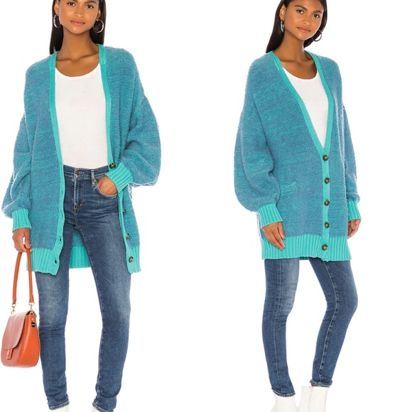 Free People Sweaters - 💙💙FREE PEOPLE Snow Drop Cardigan Size Small in Blue ‼️New without tags‼️